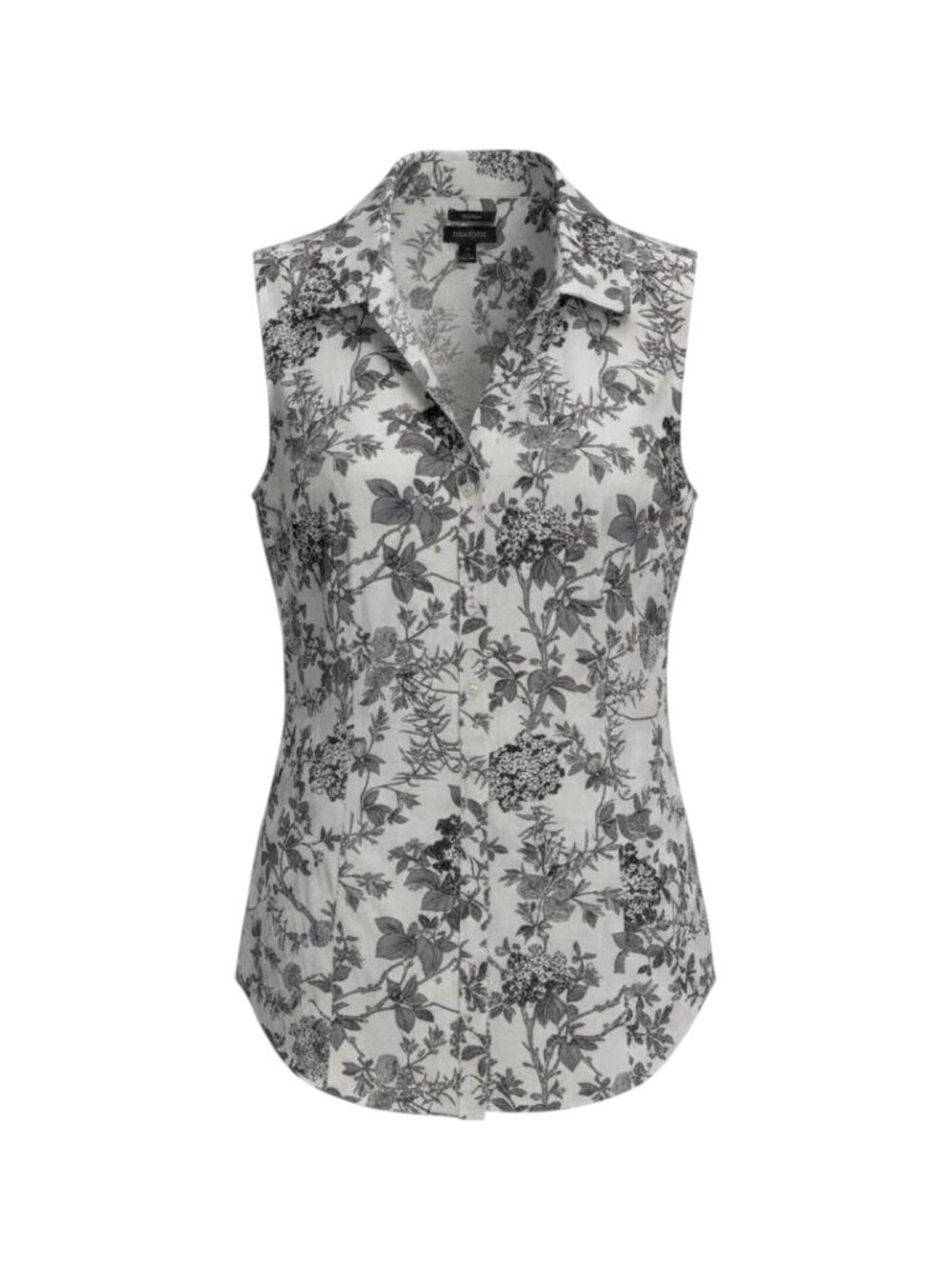 Talbots Women's Sleeveless Floral Blouse Women’s 6 White
